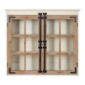 30" x 6.5" x 28" Hutchins Decorative Farmhouse Wood Wall Cabinet White/Brown - Kate & Laurel All Things Decor: No Assembly