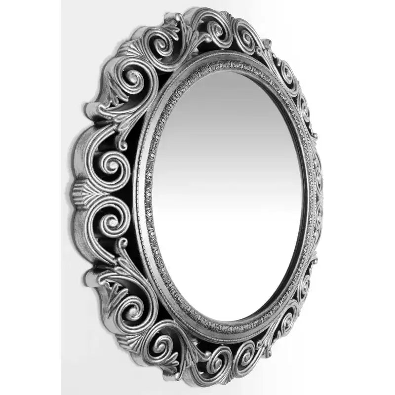 Specchio da Parete Decorativo Rotondo Argentato
