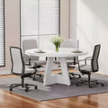 MAYEERTY 47 Inch Round Farmhouse Table, Multifunctional for Dining, Game Night & Homework