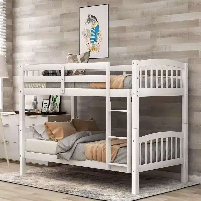 Letto a castello in legno bianco per 2 persone