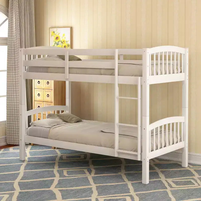Letto a castello in legno bianco per 2 persone