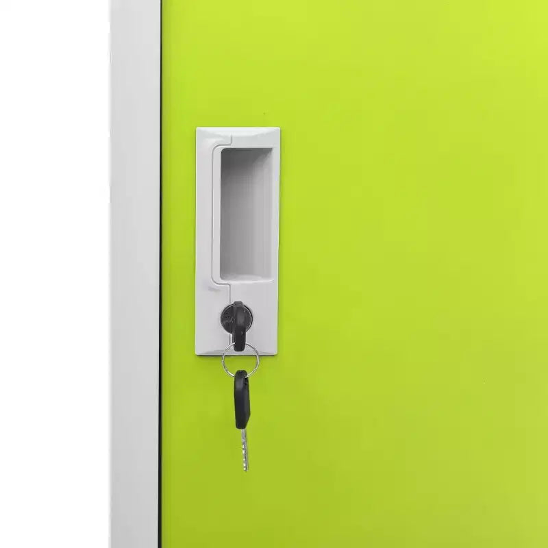 Set di 2 armadietti in metallo grigio chiaro e verde con 8 ante