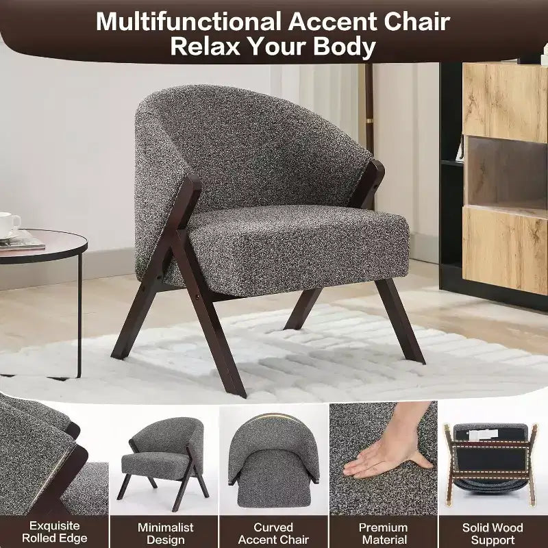 Poltrona – Senza braccioli, Monoposto, Beige / Nero / Marrone / Grigio
