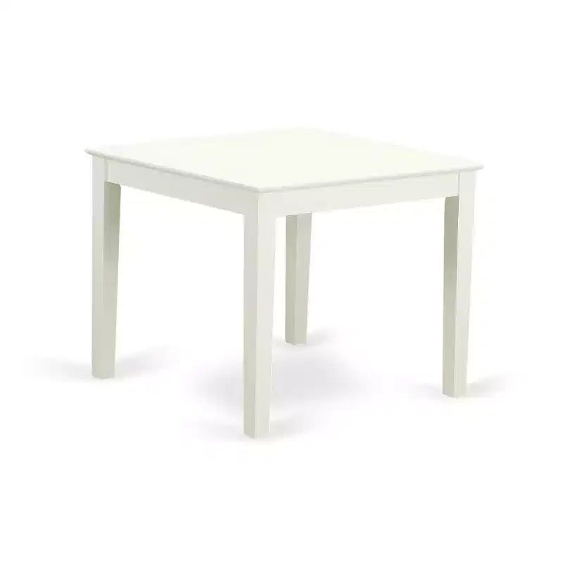 Set da pranzo quadrato in lino bianco da 5 pezzi per 4 persone con sedie in legno