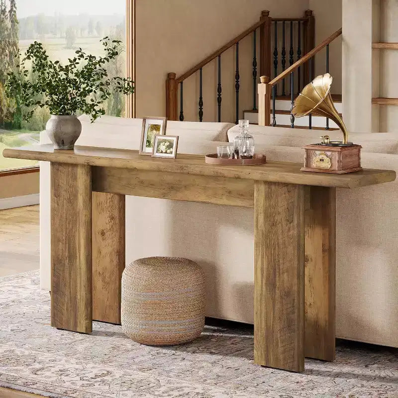 Tavolo Consolle Marrone Rustico, Extra Lungo, per 1-2 Persone, 180 cm