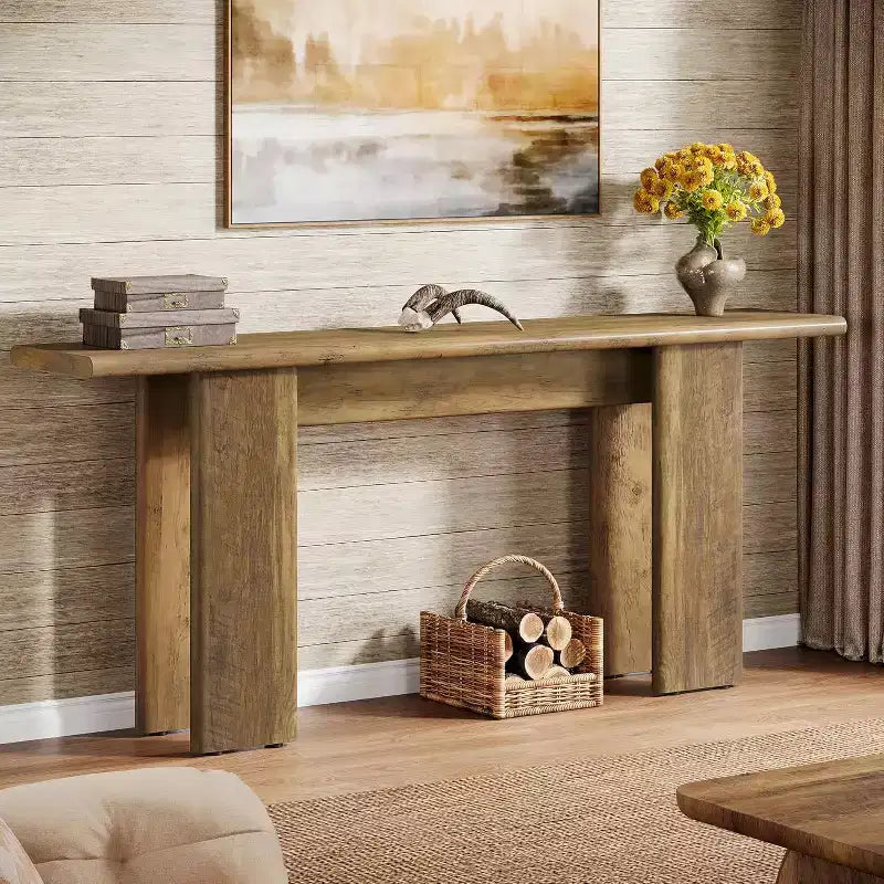 Tavolo Consolle Marrone Rustico, Extra Lungo, per 1-2 Persone, 180 cm