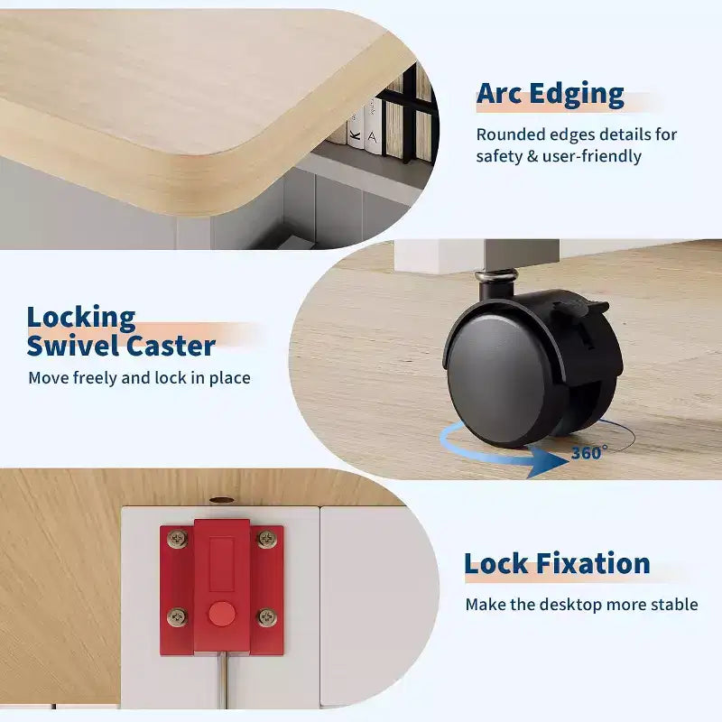 Tavolo da pranzo pieghevole con contenitore, noce / bianco+legno, 4 posti