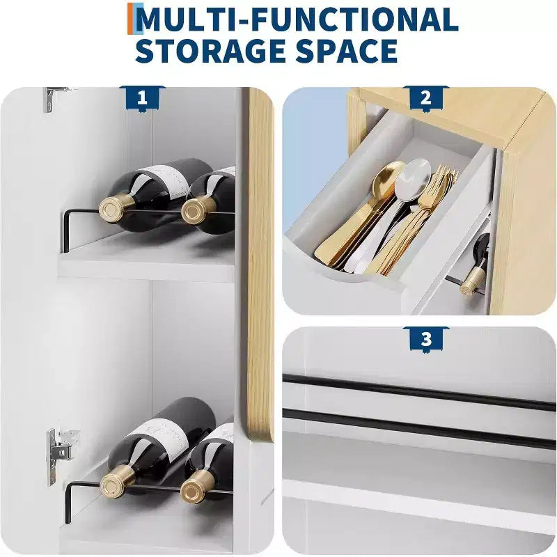 Tavolo da pranzo pieghevole con contenitore, noce / bianco+legno, 4 posti
