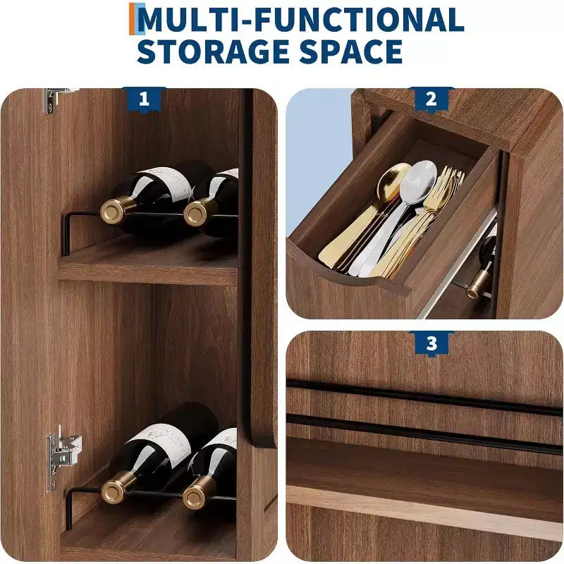 Tavolo da pranzo pieghevole con contenitore, noce / bianco+legno, 4 posti