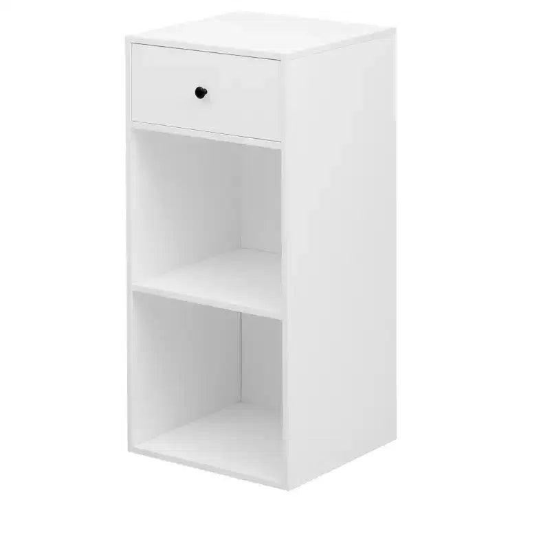 Mobile Contenitore Rettangolare Bianco con Cassetti, Credenza per 1