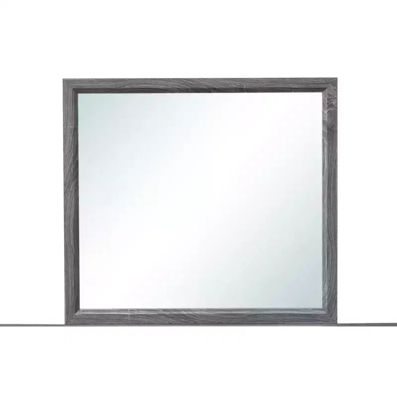 Specchio da Parete con Cornice in Legno Nera Rettangolare