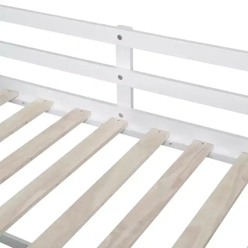 Letto a soppalco basso per una persona con scrivania, mensole e lavagna – Espresso / Grigio / Bianco
