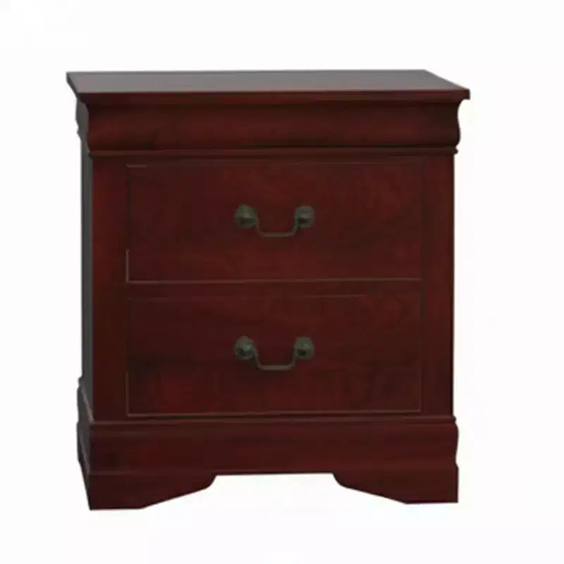 Comodino tradizionale in legno a 2 cassetti color espresso