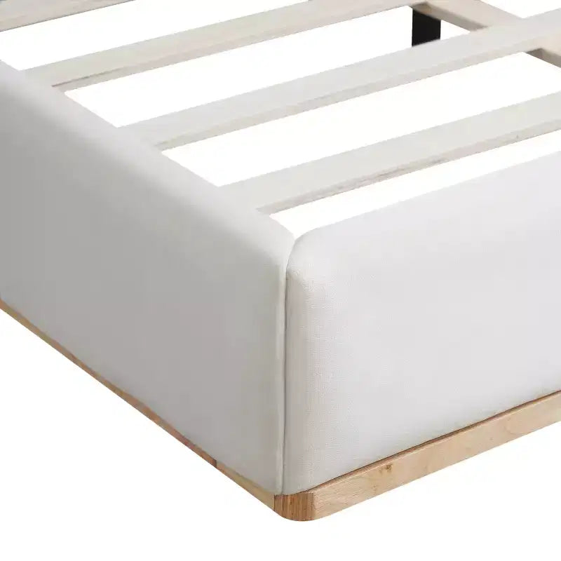 Struttura letto imbottita in velluto bianco – Queen/King, per 1-2 persone