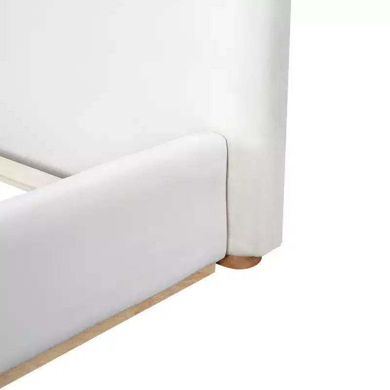 Struttura letto imbottita in velluto bianco – Queen/King, per 1-2 persone