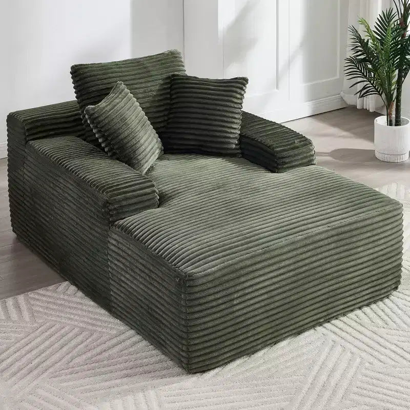 Divano-futon da pavimento oversize in velluto con cuscini – 2 posti, vari colori