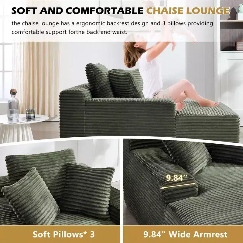 Divano-futon da pavimento oversize in velluto con cuscini – 2 posti, vari colori