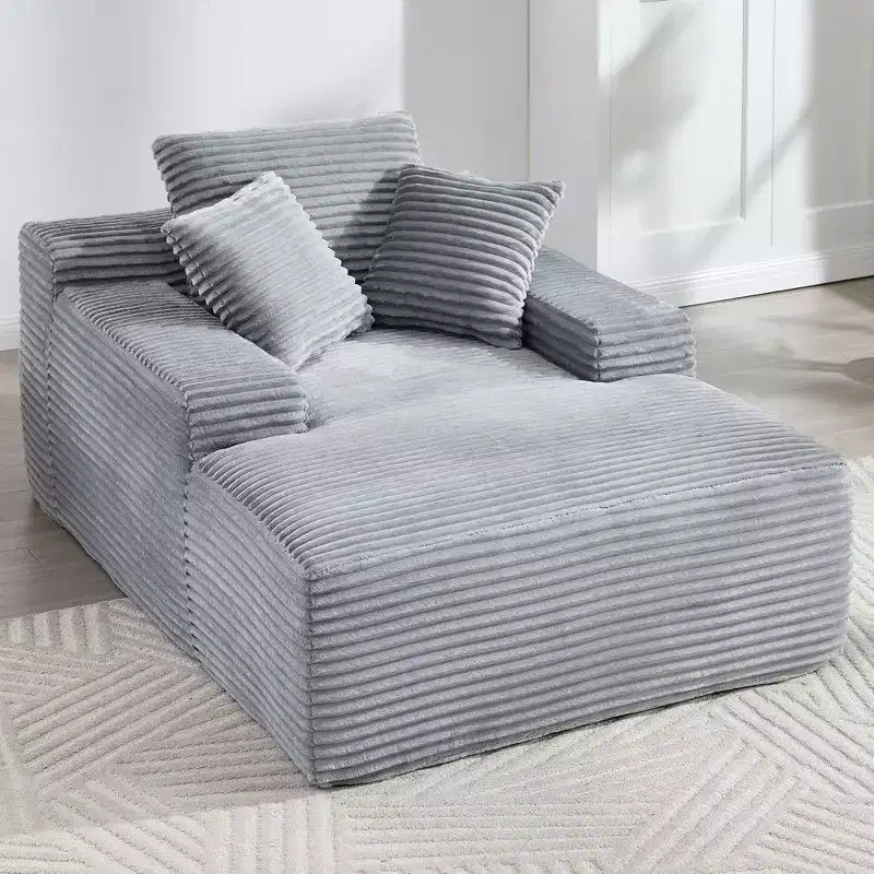 Divano-futon da pavimento oversize in velluto con cuscini – 2 posti, vari colori