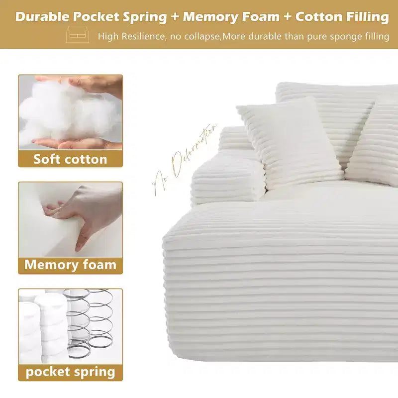 Divano-futon da pavimento oversize in velluto con cuscini – 2 posti, vari colori