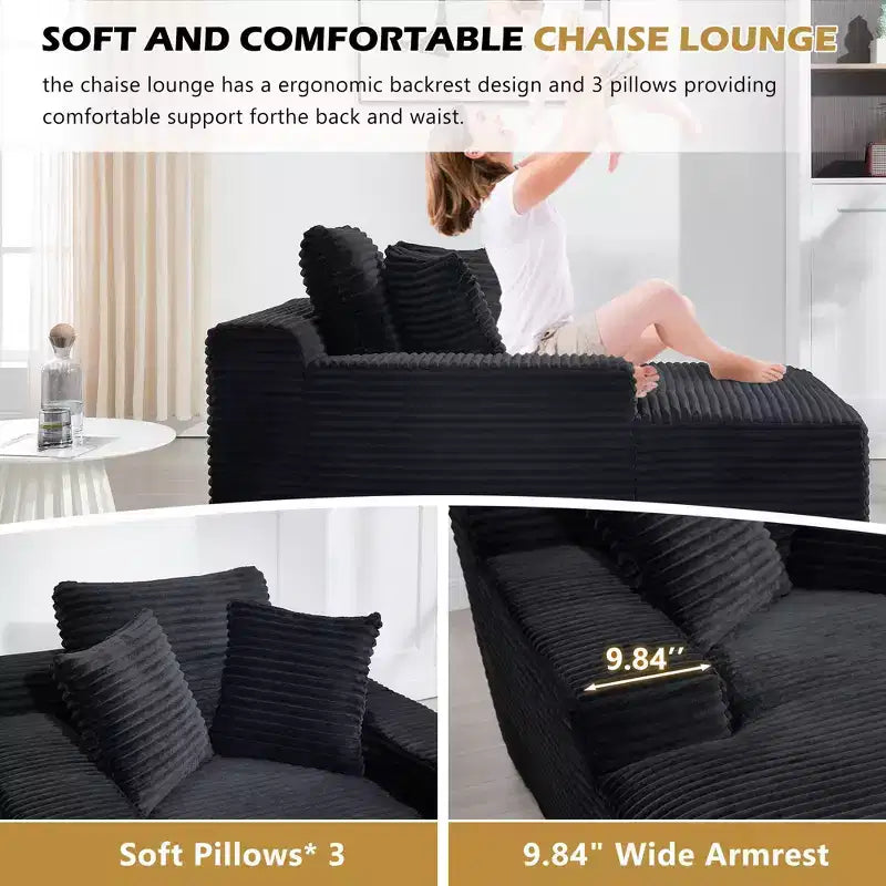 Divano-futon da pavimento oversize in velluto con cuscini – 2 posti, vari colori