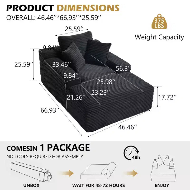 Divano-futon da pavimento oversize in velluto con cuscini – 2 posti, vari colori