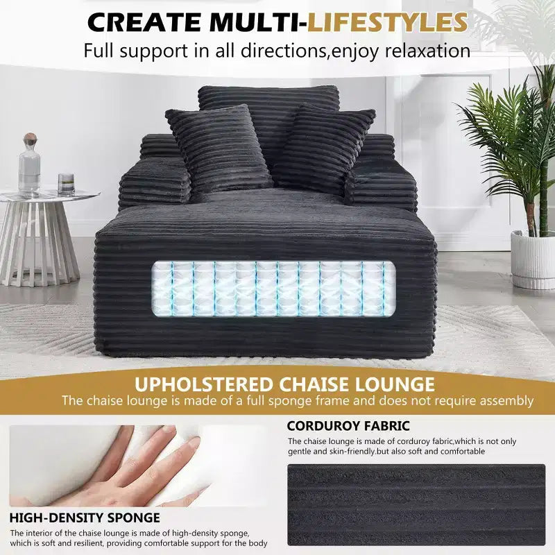 Divano-futon da pavimento oversize in velluto con cuscini – 2 posti, vari colori