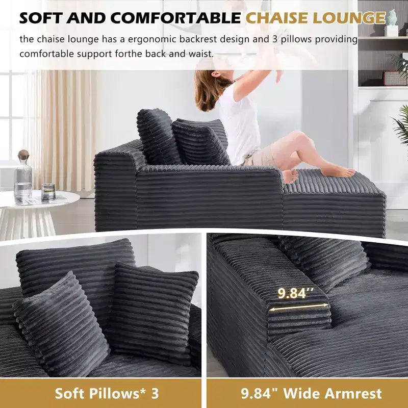 Divano-futon da pavimento oversize in velluto con cuscini – 2 posti, vari colori