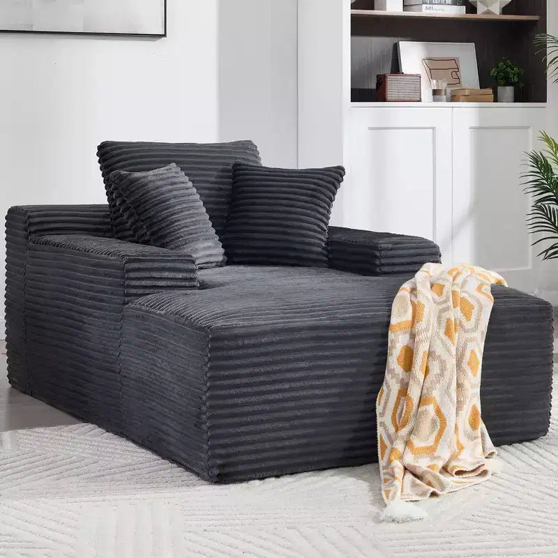 Divano-futon da pavimento oversize in velluto con cuscini – 2 posti, vari colori
