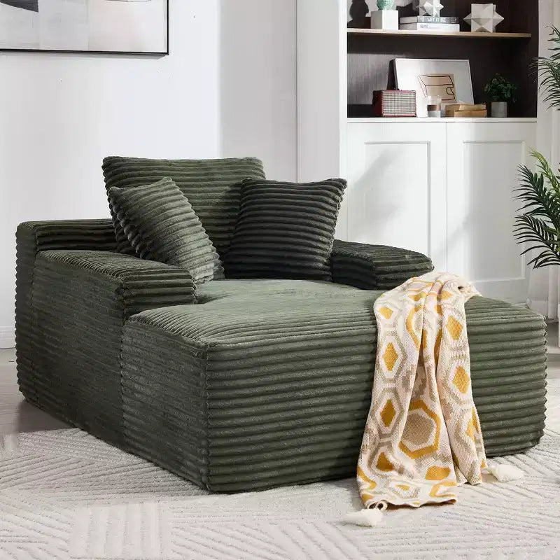 Divano-futon da pavimento oversize in velluto con cuscini – 2 posti, vari colori
