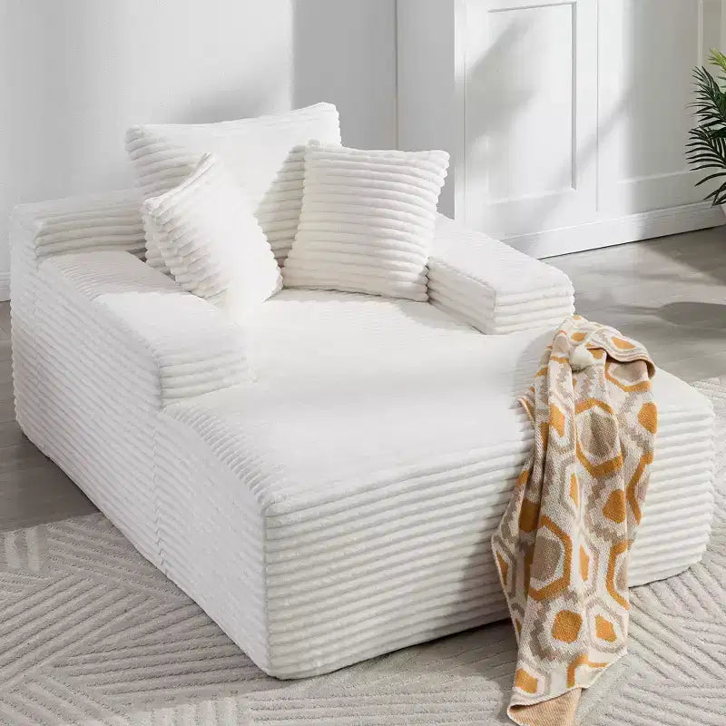 Divano-futon da pavimento oversize in velluto con cuscini – 2 posti, vari colori
