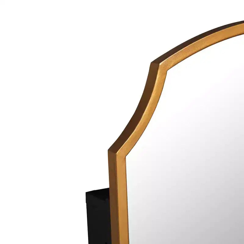 Pensile da bagno in metallo nero ad arco con specchio - Utente singolo
