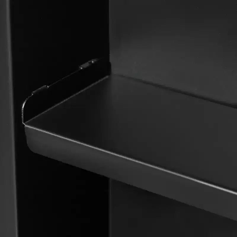 Pensile da bagno in metallo nero ad arco con specchio - Utente singolo