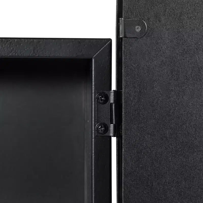 Pensile da bagno in metallo nero ad arco con specchio - Utente singolo