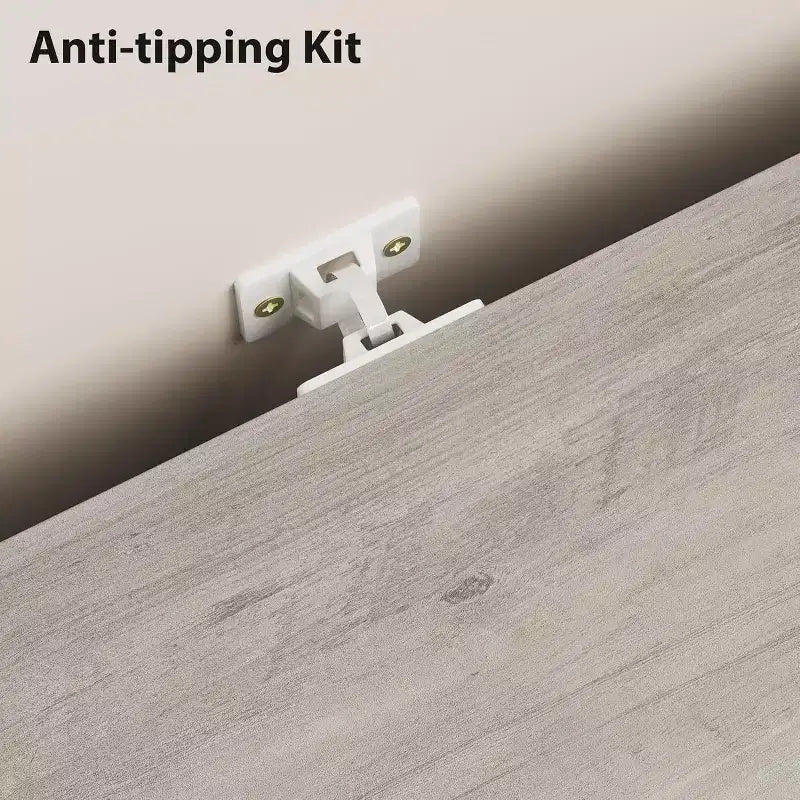 Libreria a 4 ripiani doppia larghezza con 3 cassetti color bianco anticato / avorio chiaro