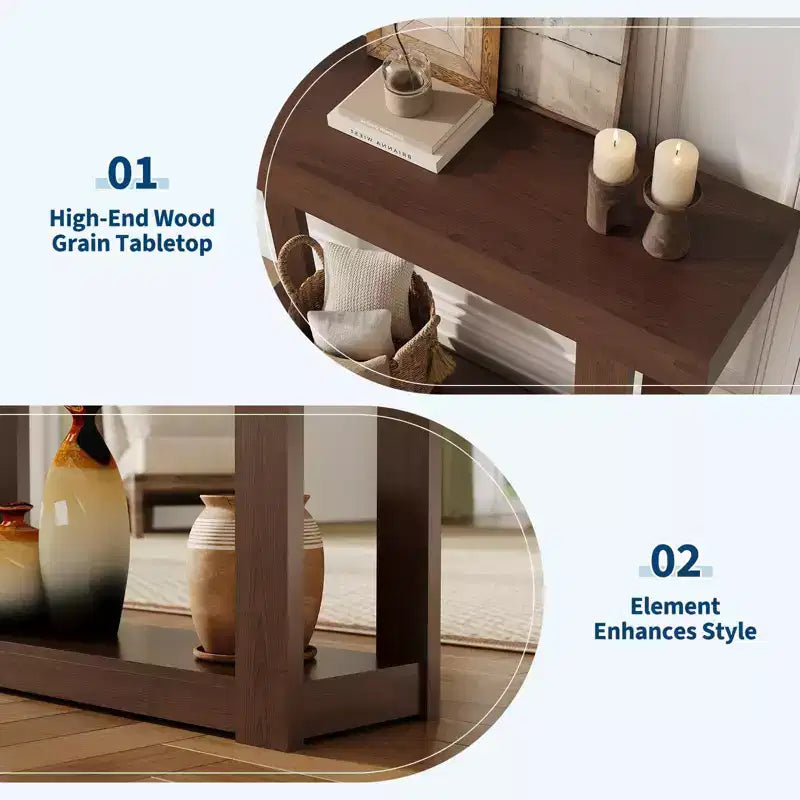 Consolle da Fattoria Stretta, Beige/Marrone, 117 cm, Stile Industriale