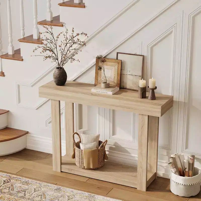 46 Farmhouse Console Table, Narrow Entryway Sofa Table, Industrial Accent Table, Easy Assembly, for Hallway, Foyer, Living Room