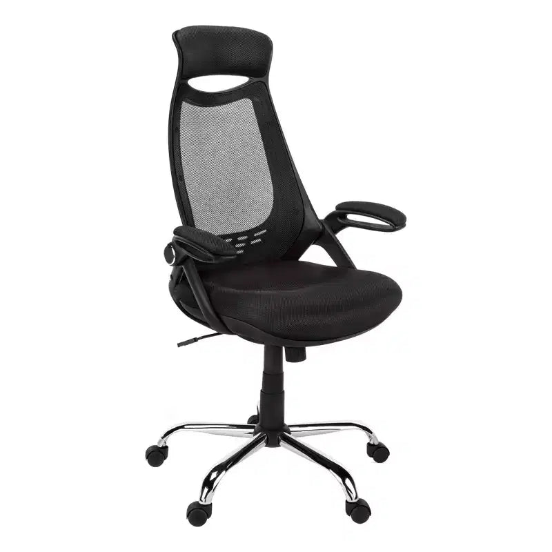 Sedia da ufficio ergonomica regolabile con schienale in rete nera - 1 posto