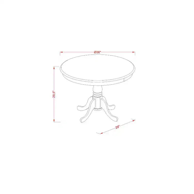 Set da pranzo rotondo nero a 5 pezzi su piedistallo per 4 persone