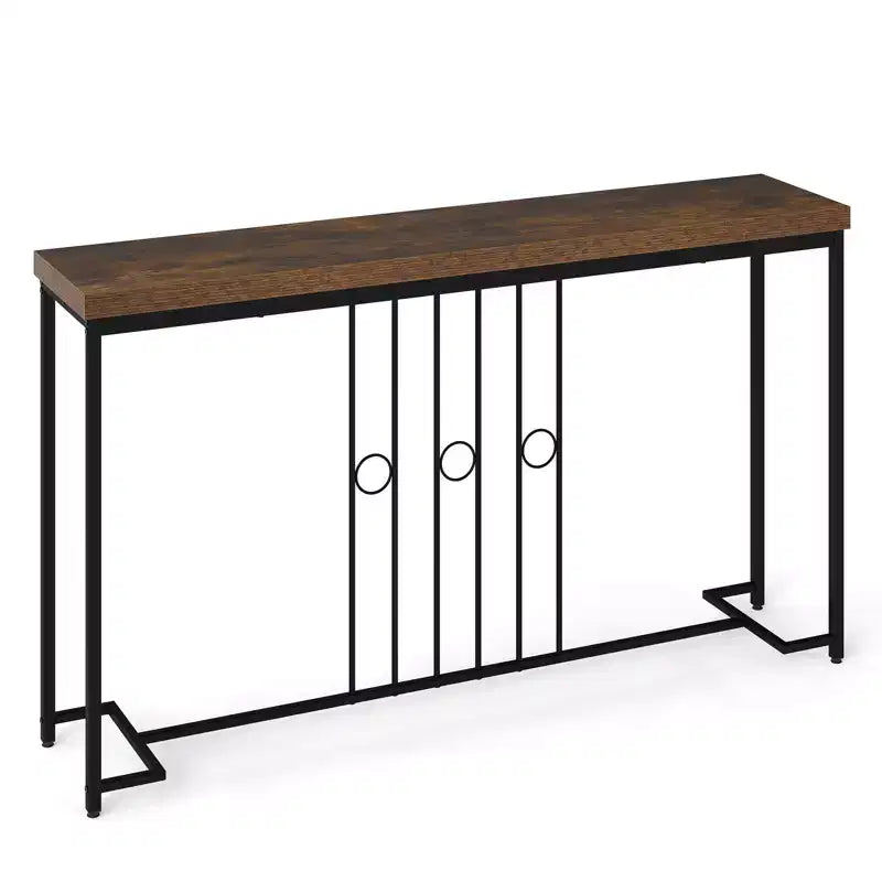Consolle industriale marrone e nera, 140 cm, pezzo unico
