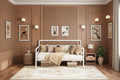GustoWave Twin Metal Daybed With Classic Headboard, Sofa Bed For Versatile Spaces - White