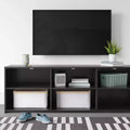 Mobile TV con ripiani aperti marrone scuro per TV fino a 70"
