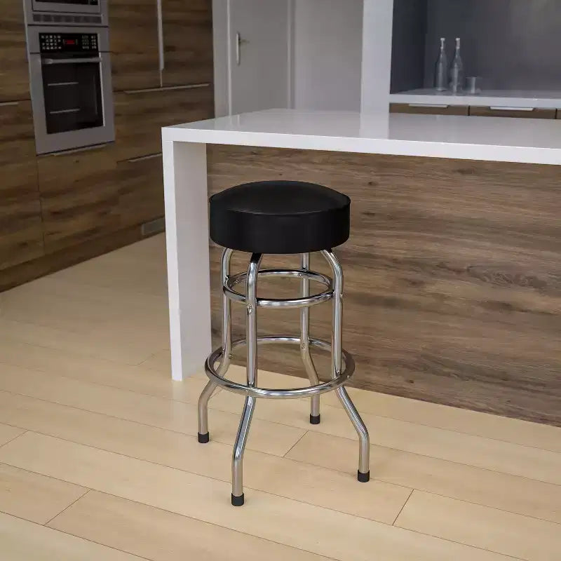 Sgabello da bar Flash Furniture Double Ring cromato