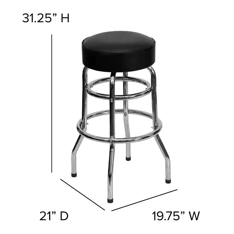 Sgabello da bar Flash Furniture Double Ring cromato