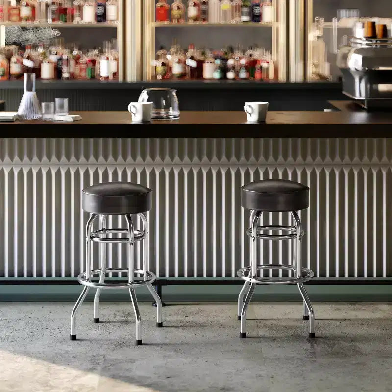 Sgabello da bar Flash Furniture Double Ring cromato