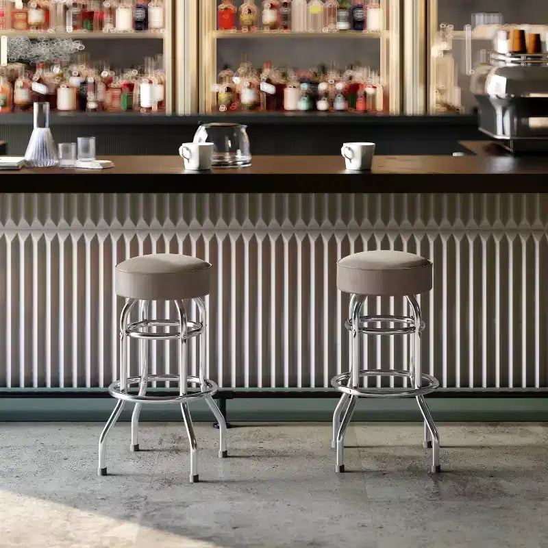 Sgabello da bar Flash Furniture Double Ring cromato