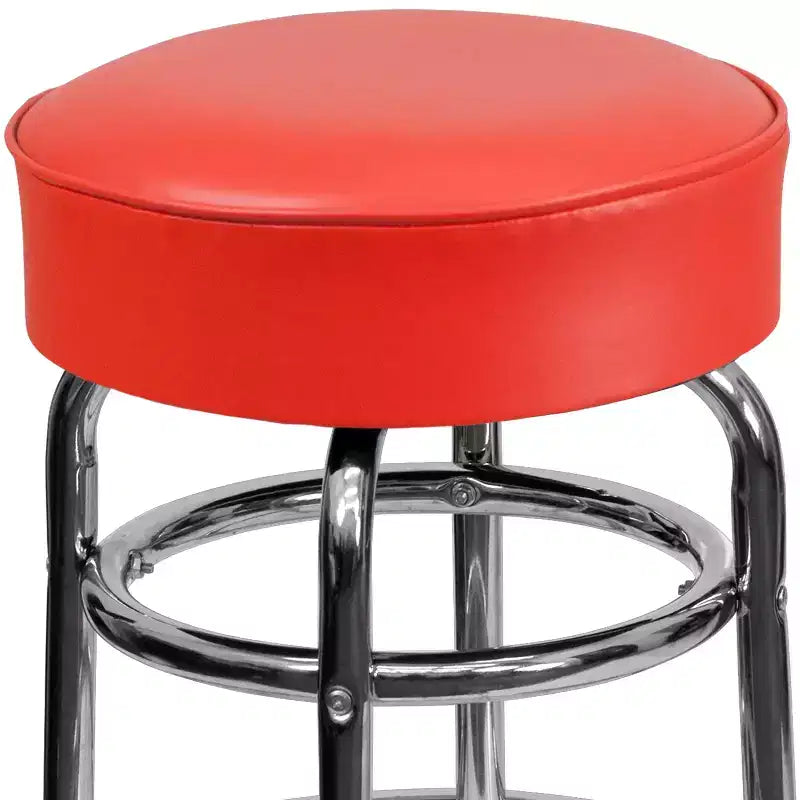 Sgabello da bar Flash Furniture Double Ring cromato
