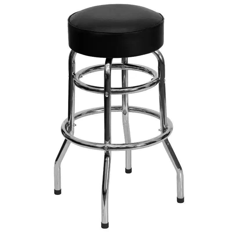 Sgabello da bar Flash Furniture Double Ring cromato