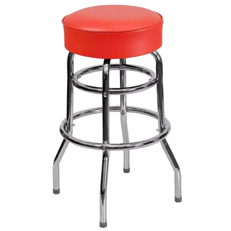 Sgabello da bar Flash Furniture Double Ring cromato