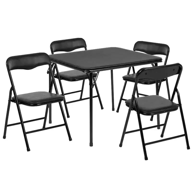 Tavolo pieghevole per bambini con 4 sedie – Nero / Blu / Grigio / Blu navy / Stampato / Marrone chiaro / Bianco