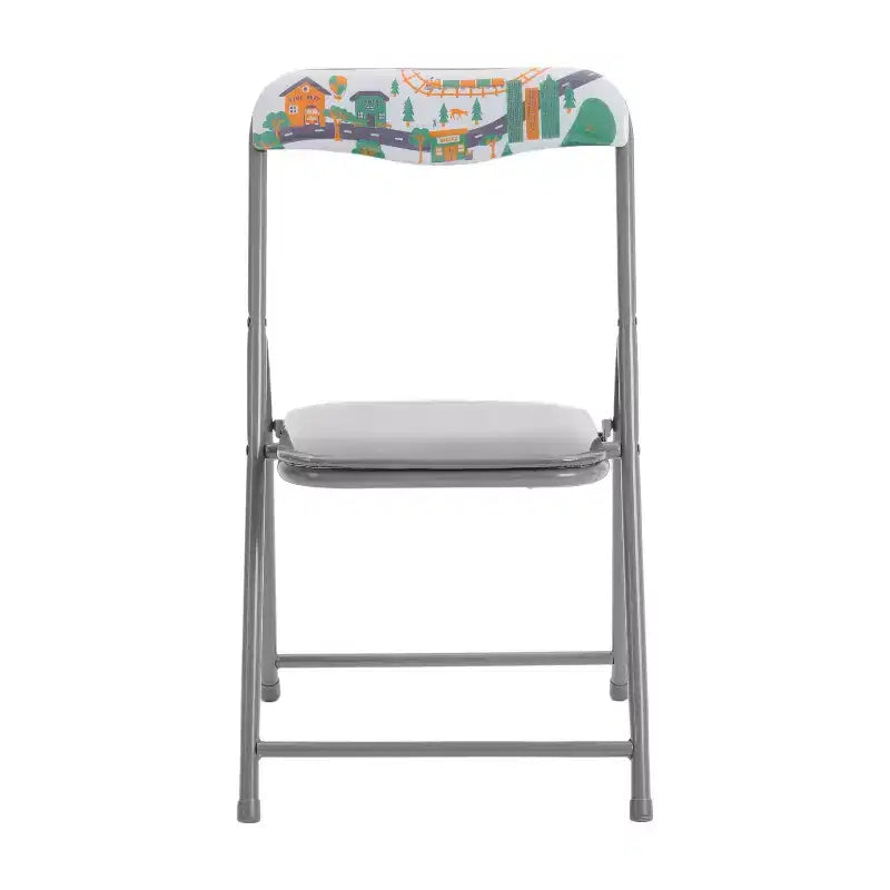 Tavolo pieghevole per bambini con 4 sedie – Nero / Blu / Grigio / Blu navy / Stampato / Marrone chiaro / Bianco
